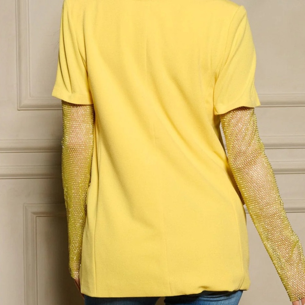 Rhinestone Sleeve Blazer